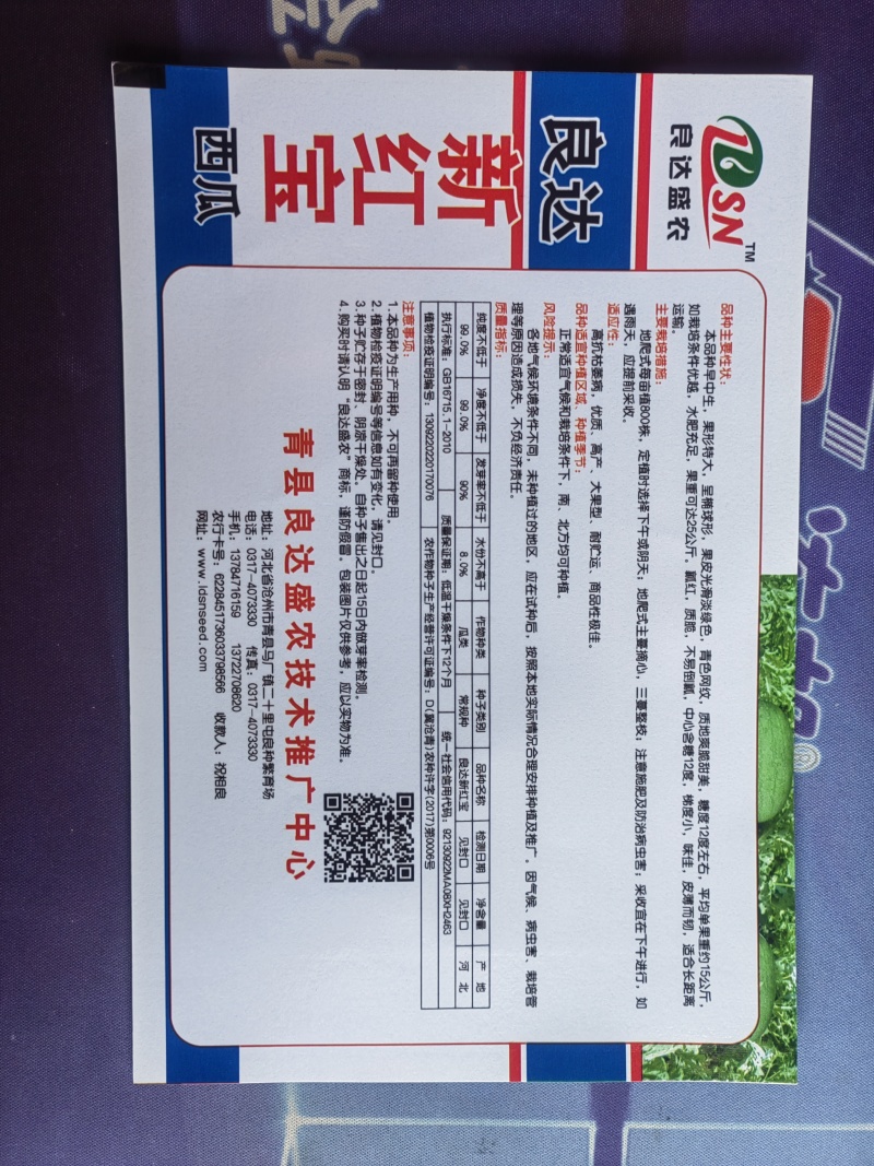 良达新红宝西瓜种子大果高产抗病大红瓤质脆味佳皮薄耐贮运