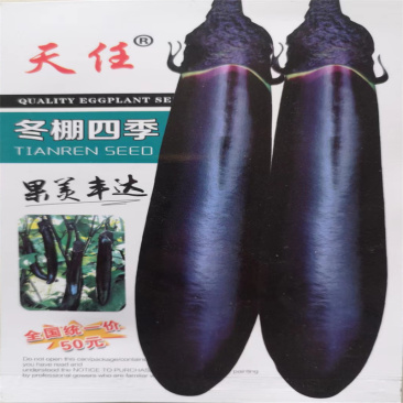 紫黑长茄种子天任冬棚四季茄子种子高产果美丰达长棒状