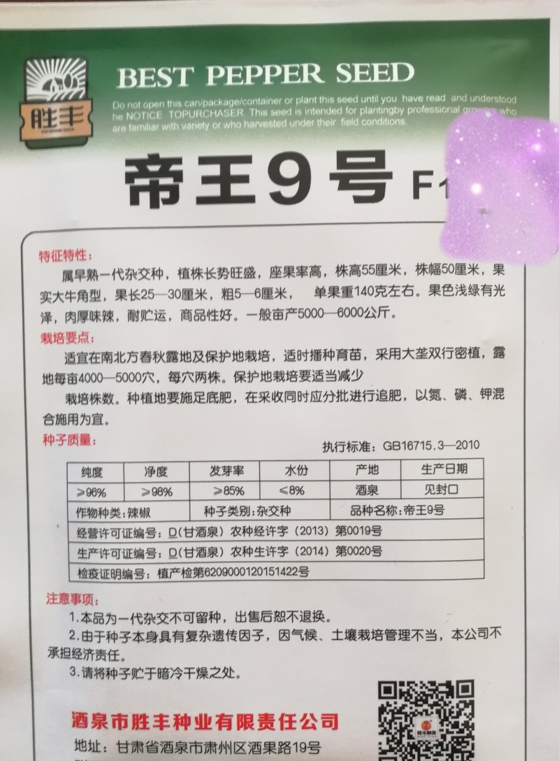 帝王9号高产辣椒种子品质保证价格实惠欢迎咨询