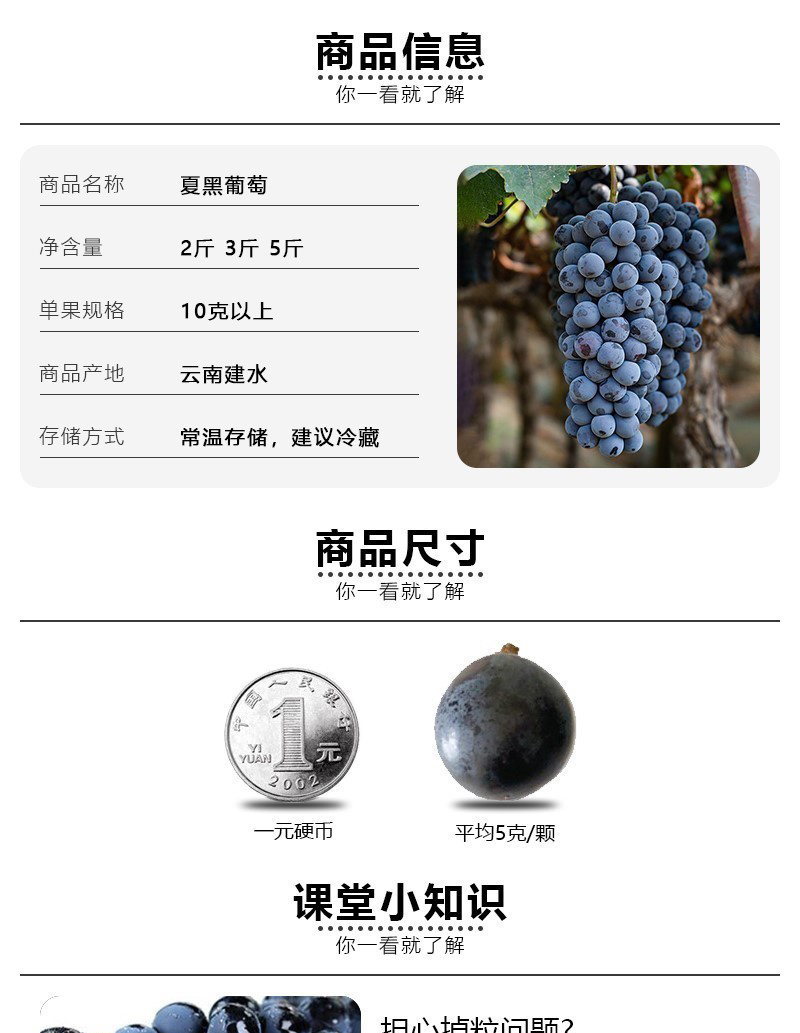 云南夏黑无籽葡萄当季无核黑提子孕妇坏果赔付黑加仑新鲜水果