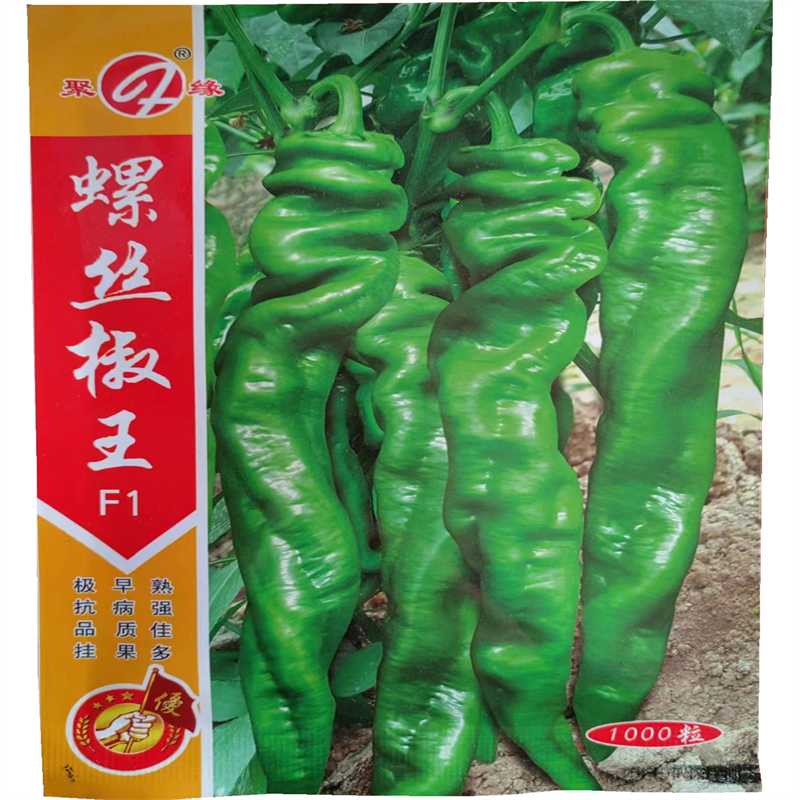 螺丝椒种子早熟杂交螺丝椒王辣椒种子厚皮大果陇椒皱辣味浓