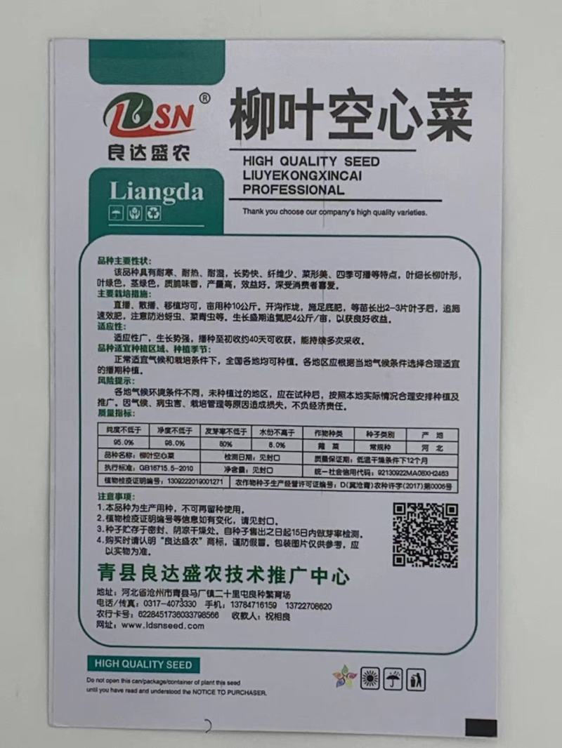 柳叶空心菜种子耐寒耐热耐湿长势快纤维少
