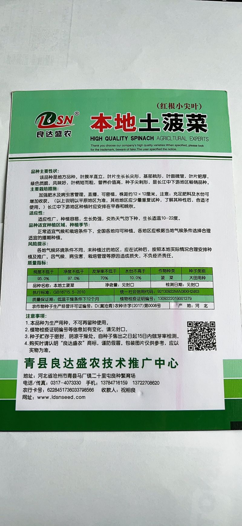 本地土菠菜种子营养价值高叶片肥厚可直播可密播