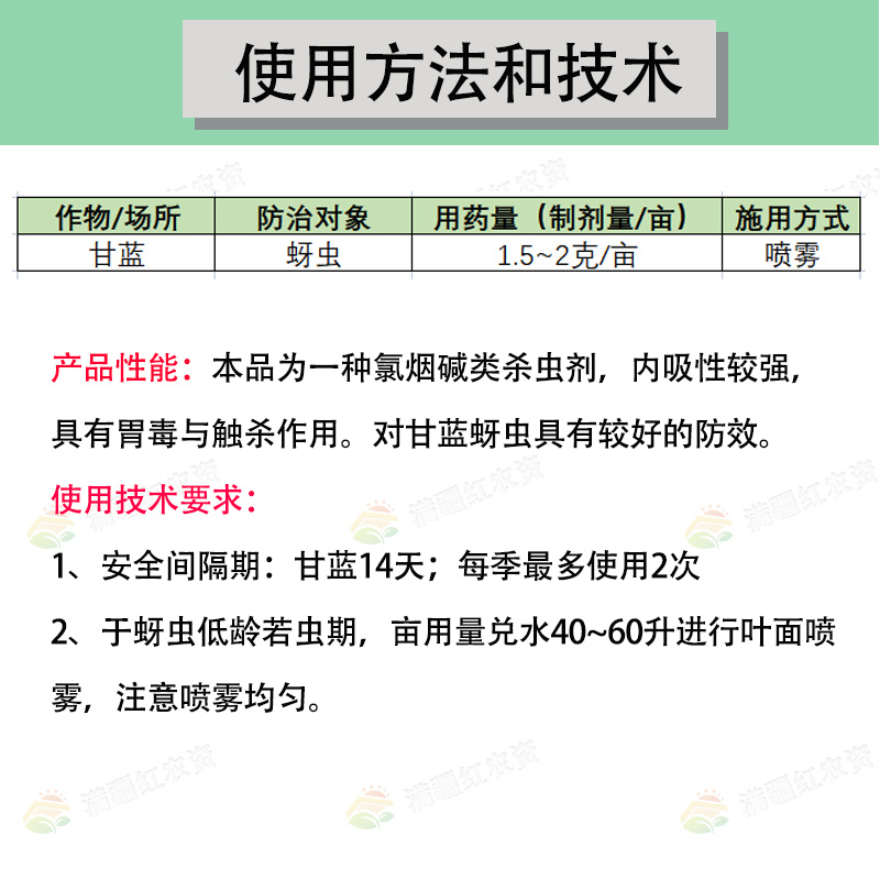 70%吡虫啉甘蓝蚜虫飞虱白粉虱果树花卉杀虫剂