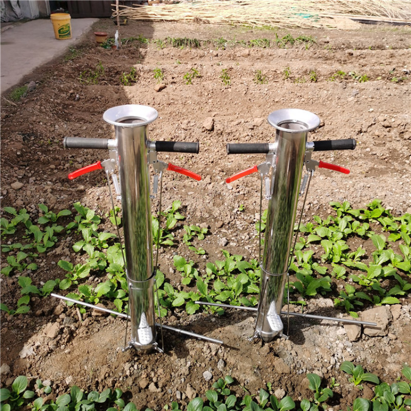 小型蔬菜移栽机不锈钢辣椒栽苗机手持式西红柿栽苗器
