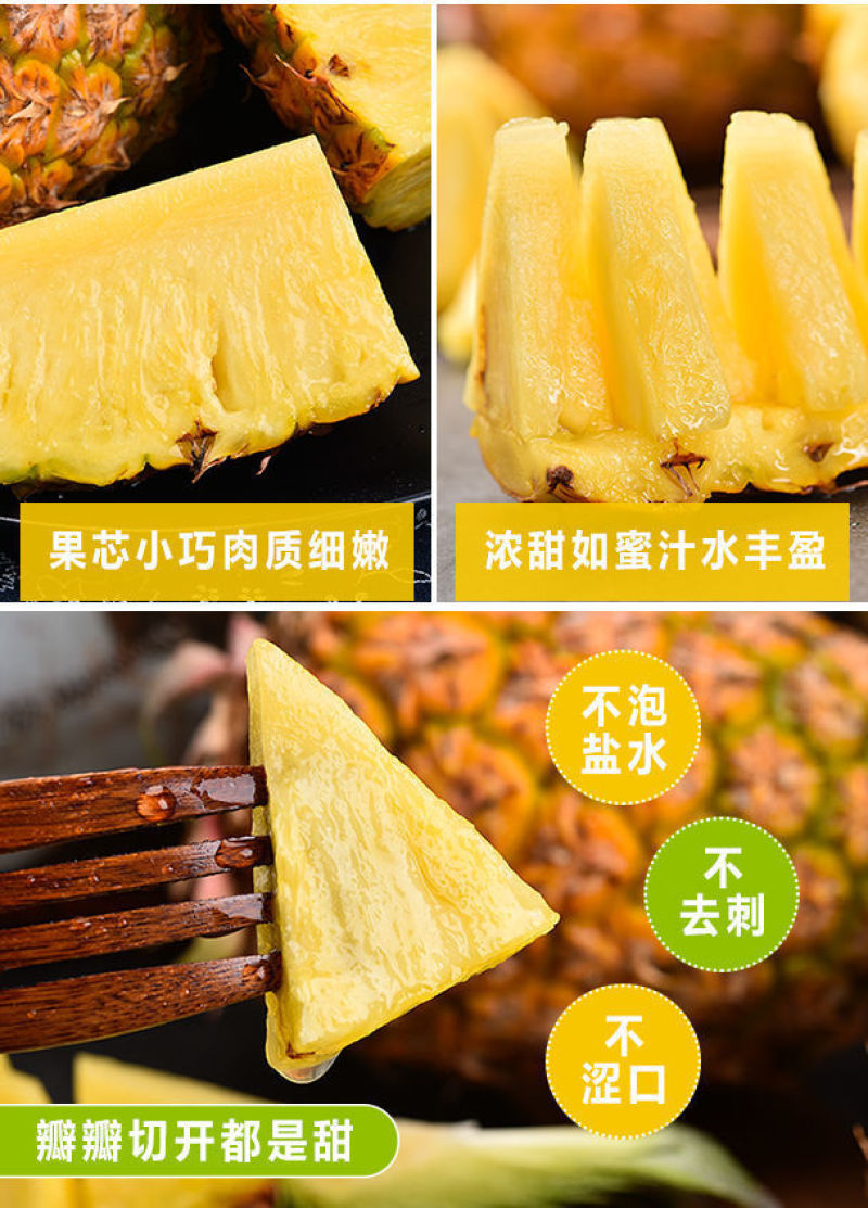 海南金钻凤梨5斤新鲜当季水果手撕凤梨菠萝一件代发