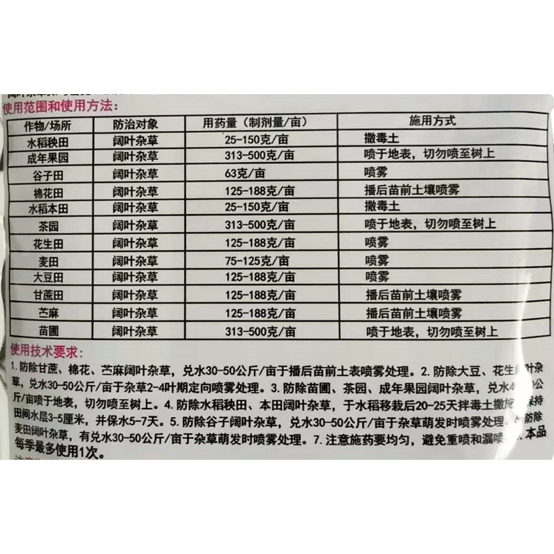 40%扑草净阔叶杂草水稻大豆花生甘蔗鱼藕塘除浮萍除草剂