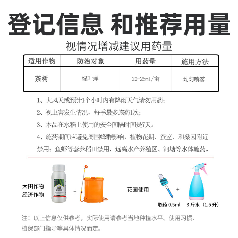 10%联苯菊酯农药茶叶专用药小绿叶蝉红蜘蛛白粉虱蚜虫通用