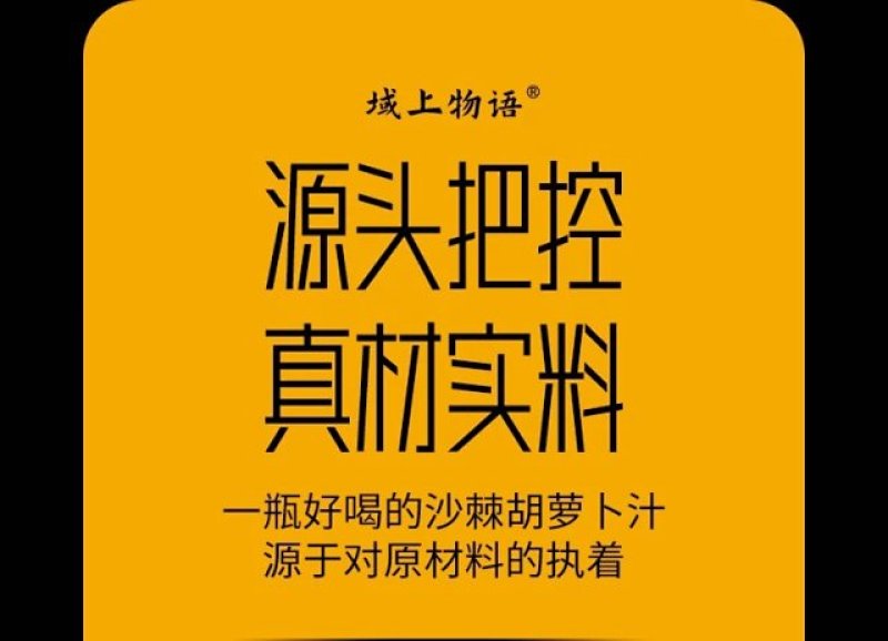 新疆沙棘胡萝卜汁域上物语鲜果冷榨260ML*8瓶