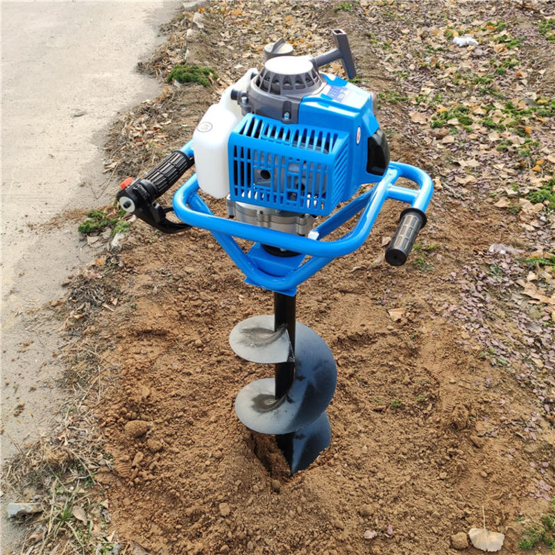 汽油打桩植树机手推式独轮挖坑机果树施肥钻坑机