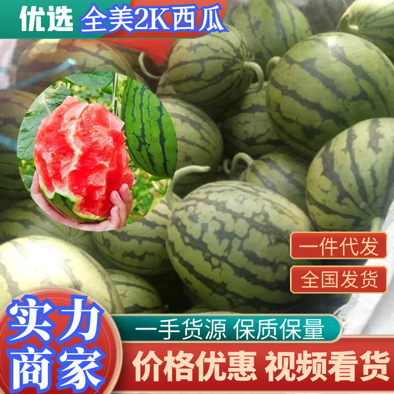 【推荐】精品全美2K西瓜西瓜产地直供皮薄汁多可视频挑货