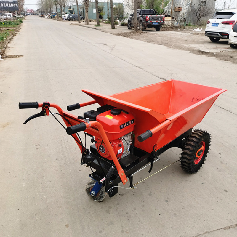 工程建设运料手推车汽油机手推车小型汽油灰斗车