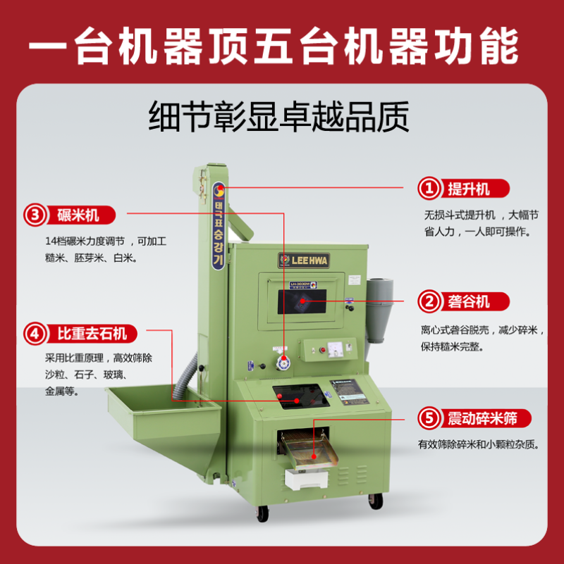 一点金碾米机商用大型水稻组合砻谷机小型家用打米机胚芽鲜米