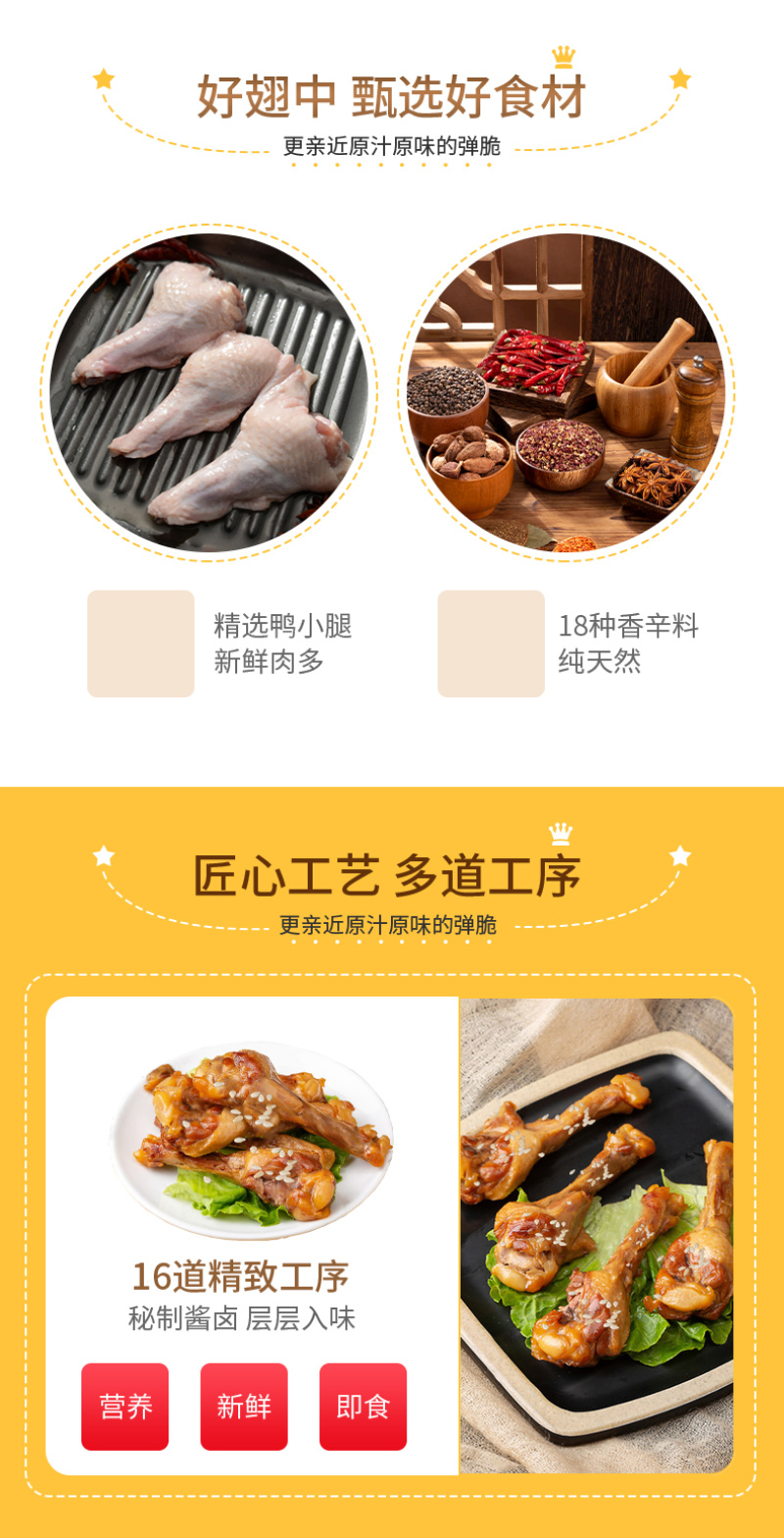 麻辣香辣卤味制品熟食鸭小腿鸭货零食商用整箱批发下酒菜鸭腿