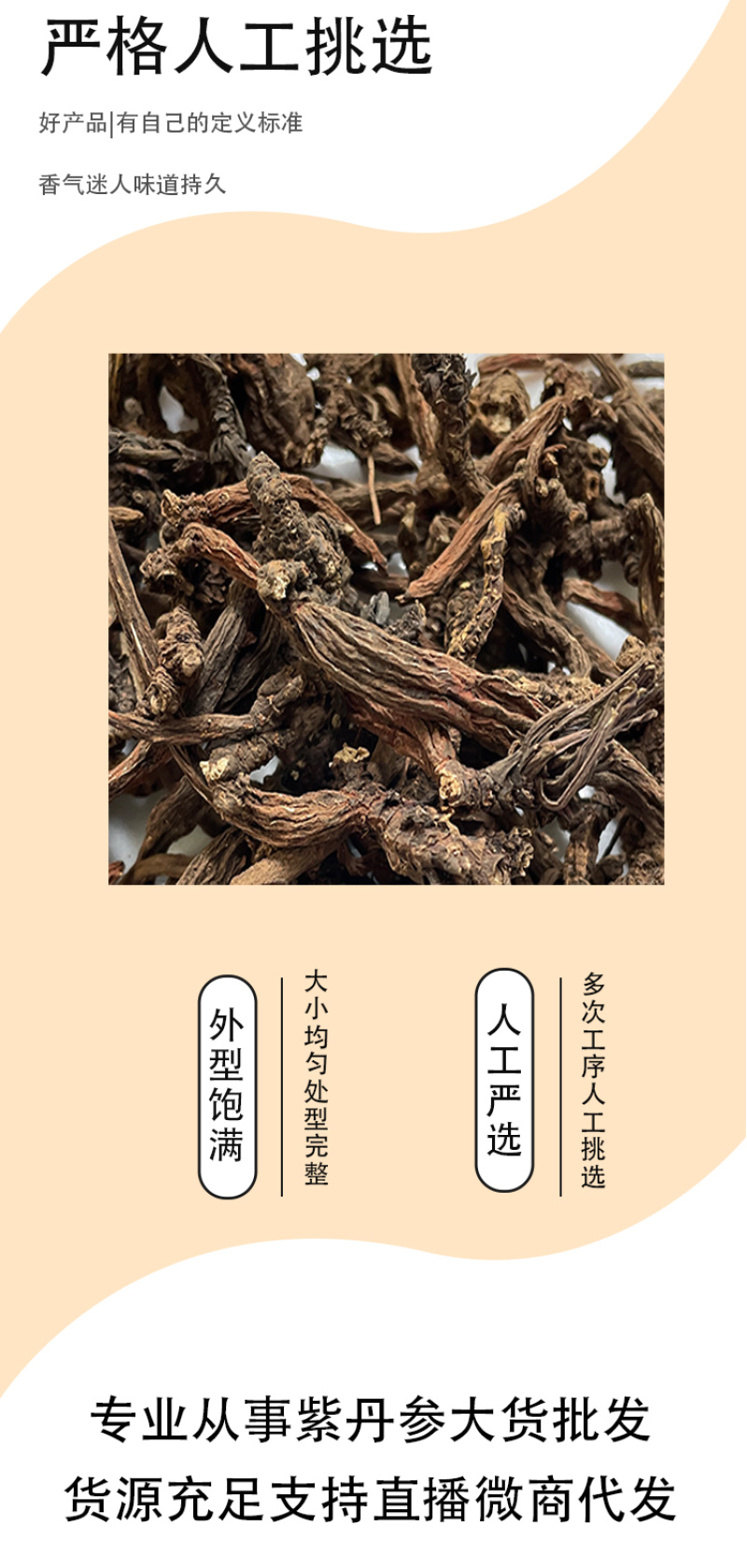 紫丹参原材料批发非种植500克紫丹参泡水参片可切片批发