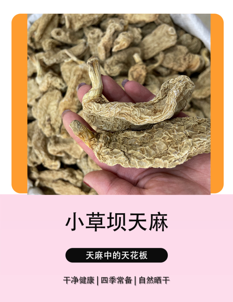 天麻干货云南昭通小草坝天麻春麻冬麻天麻片新货散装批发