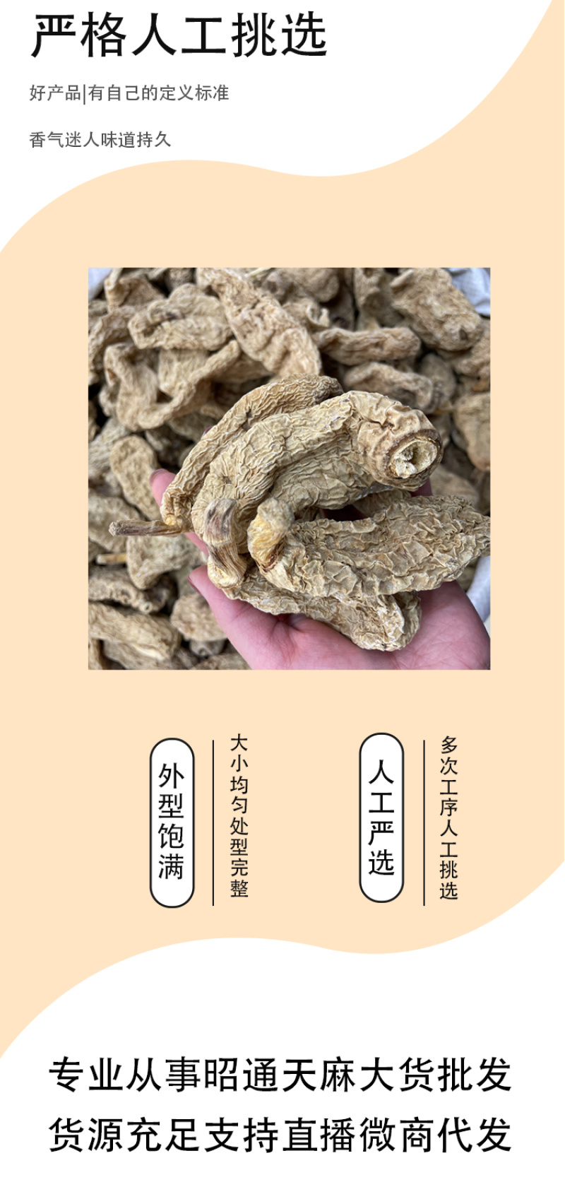 天麻干货云南昭通小草坝天麻春麻冬麻天麻片新货散装批发