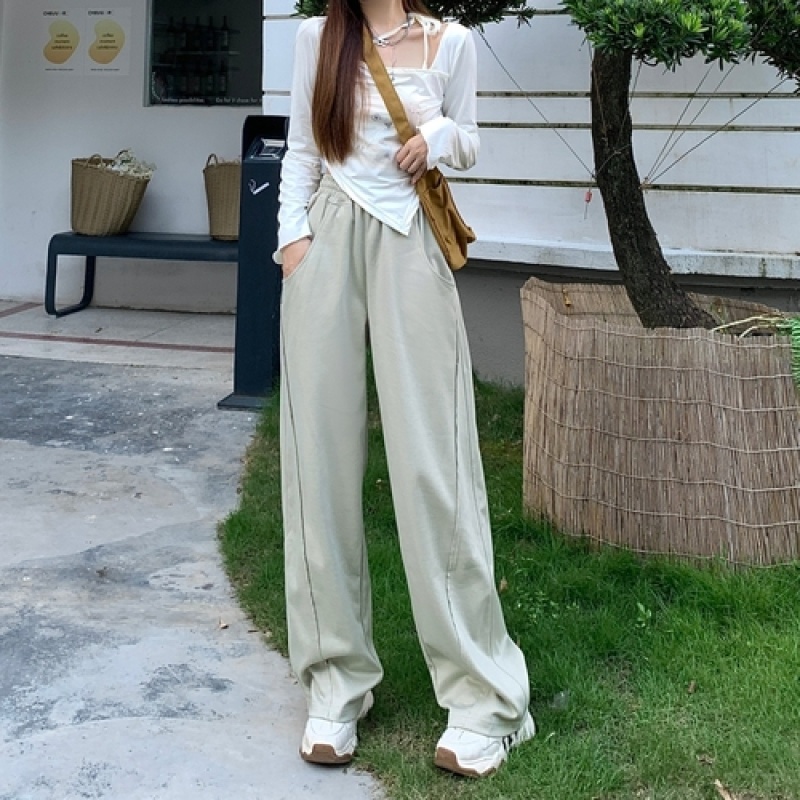 网红大鱼鳞春夏装美式高街卫裤女阔腿香蕉裤工装裤