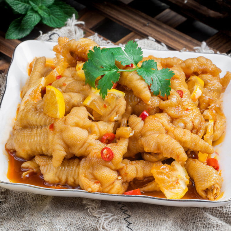 柠檬酸辣无骨鸡爪熟食即食卤味零食小吃商用批发蒜香无骨凤爪