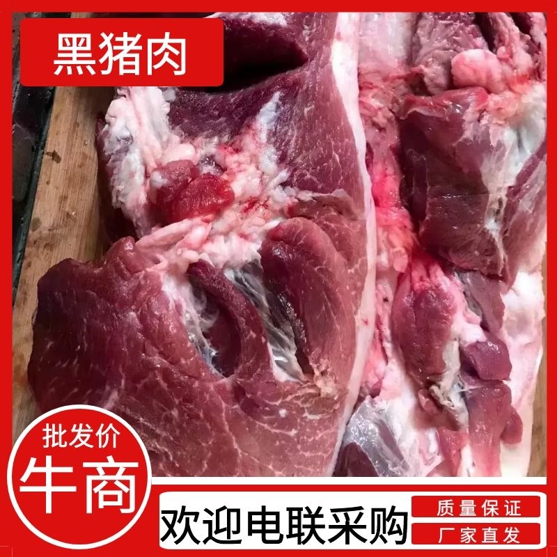 黑猪肉基地直供草料喂养，诚信经营可视频看货欢迎采