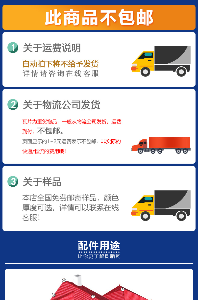 ASA树脂瓦合成树脂瓦塑料仿古瓦片屋顶建筑用雨棚加厚石棉