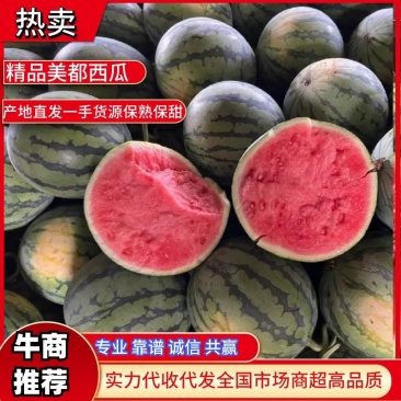 夏日炎炎，西瓜很甜，河南夏邑产区无籽美都大量供应中。