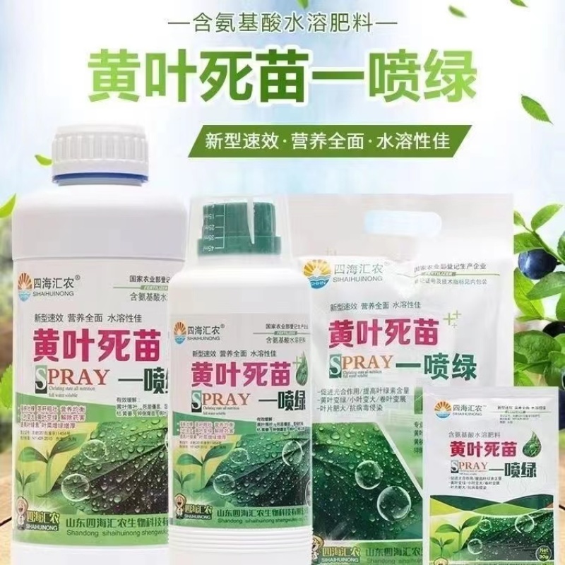 黄叶死苗一喷绿氨基酸叶面肥