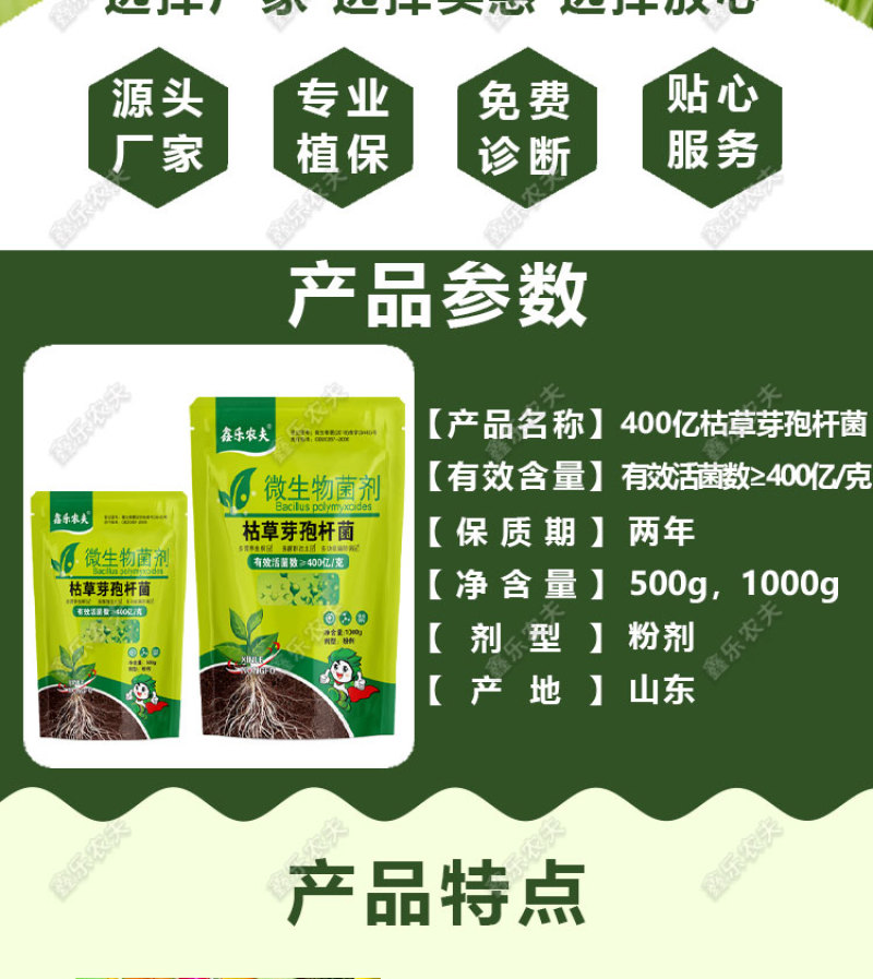 枯草芽孢杆菌生物菌剂提高肥效改良土壤抑制土传病害