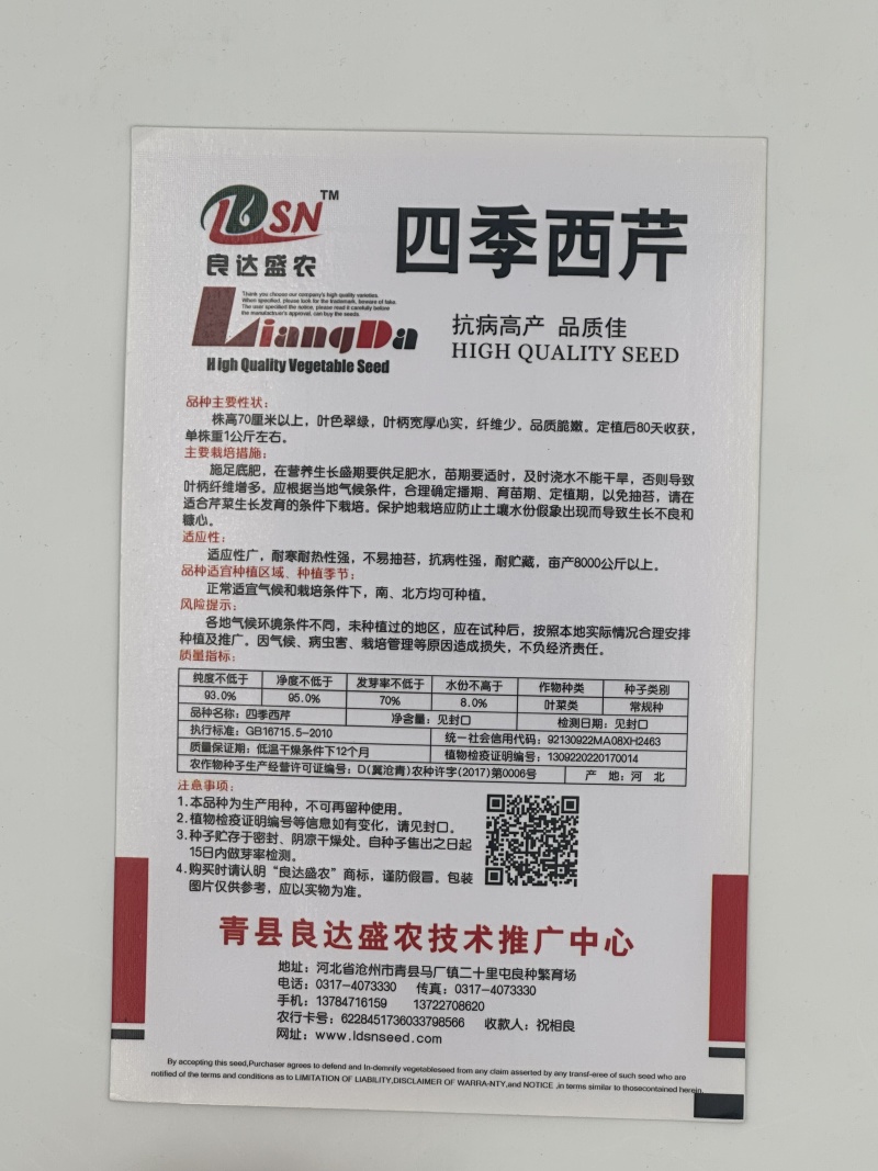 四季西芹芹菜种子叶柄宽厚心实纤维少生长速度快优质良种