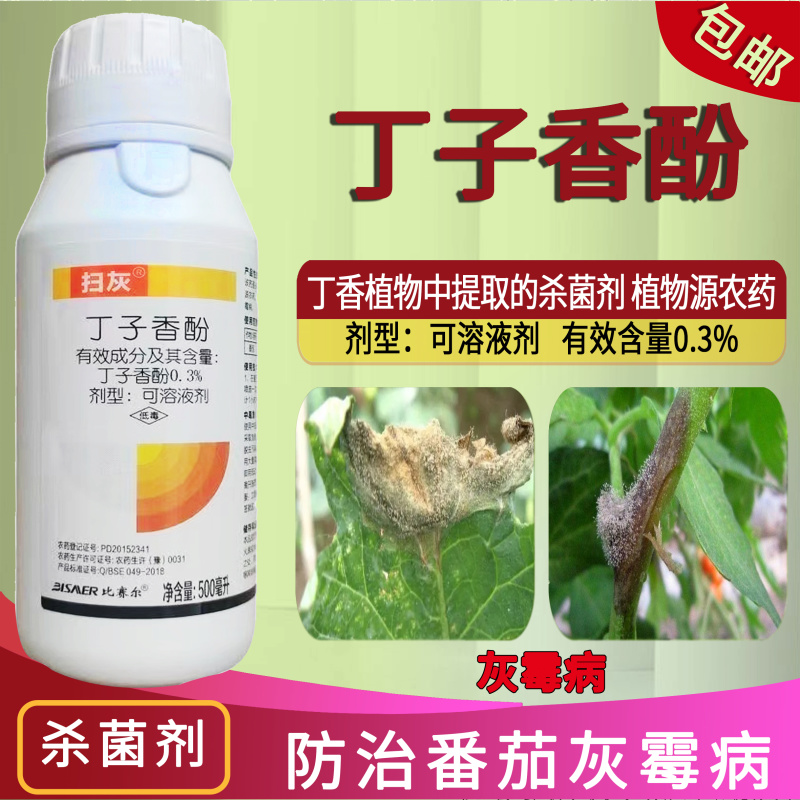 扫灰0.3%丁子香酚植物源农药番茄灰霉病可溶液剂500毫