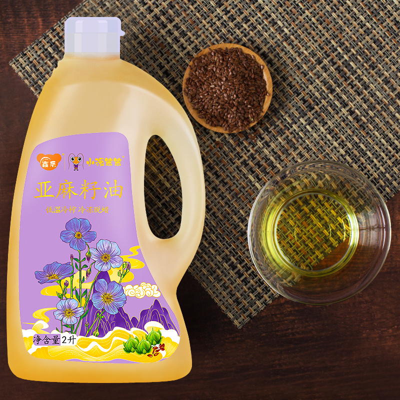 【一件代发】新品经典亚麻籽油桶装2L