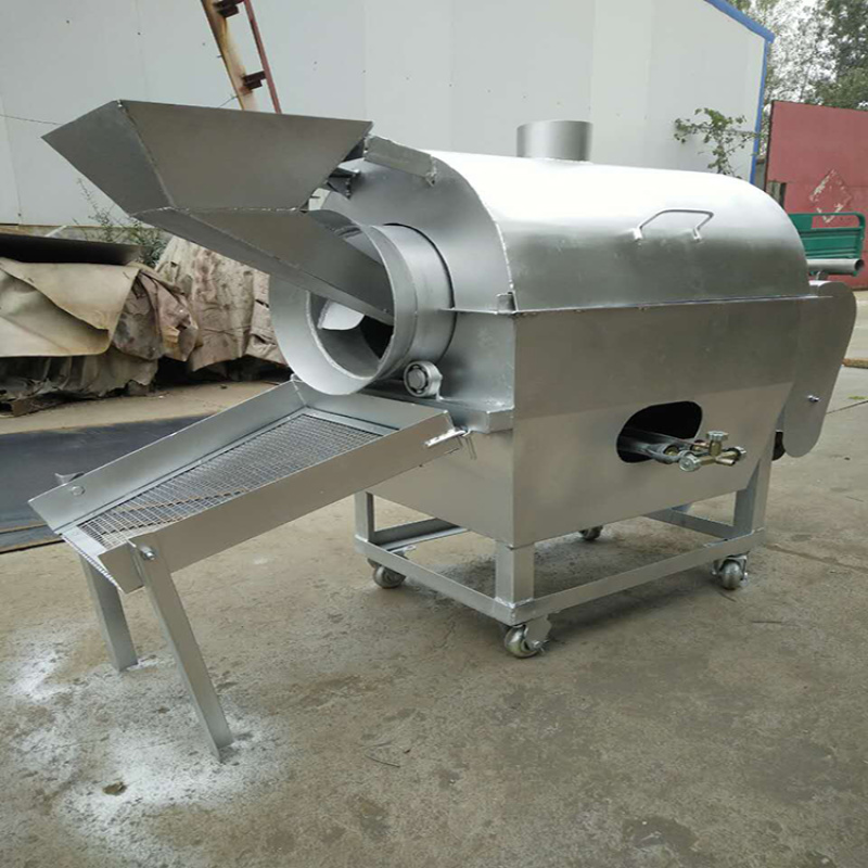 供应多功能燃气炒大豆机价格家用卧式滚筒炒货机多少钱