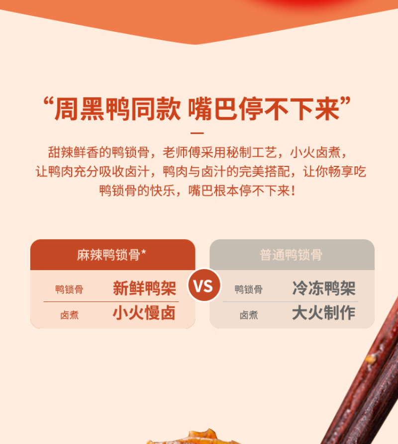 黑鸭风味鸭架甜辣鸭锁骨鸭肉网红零食小吃即食卤味熟食商用