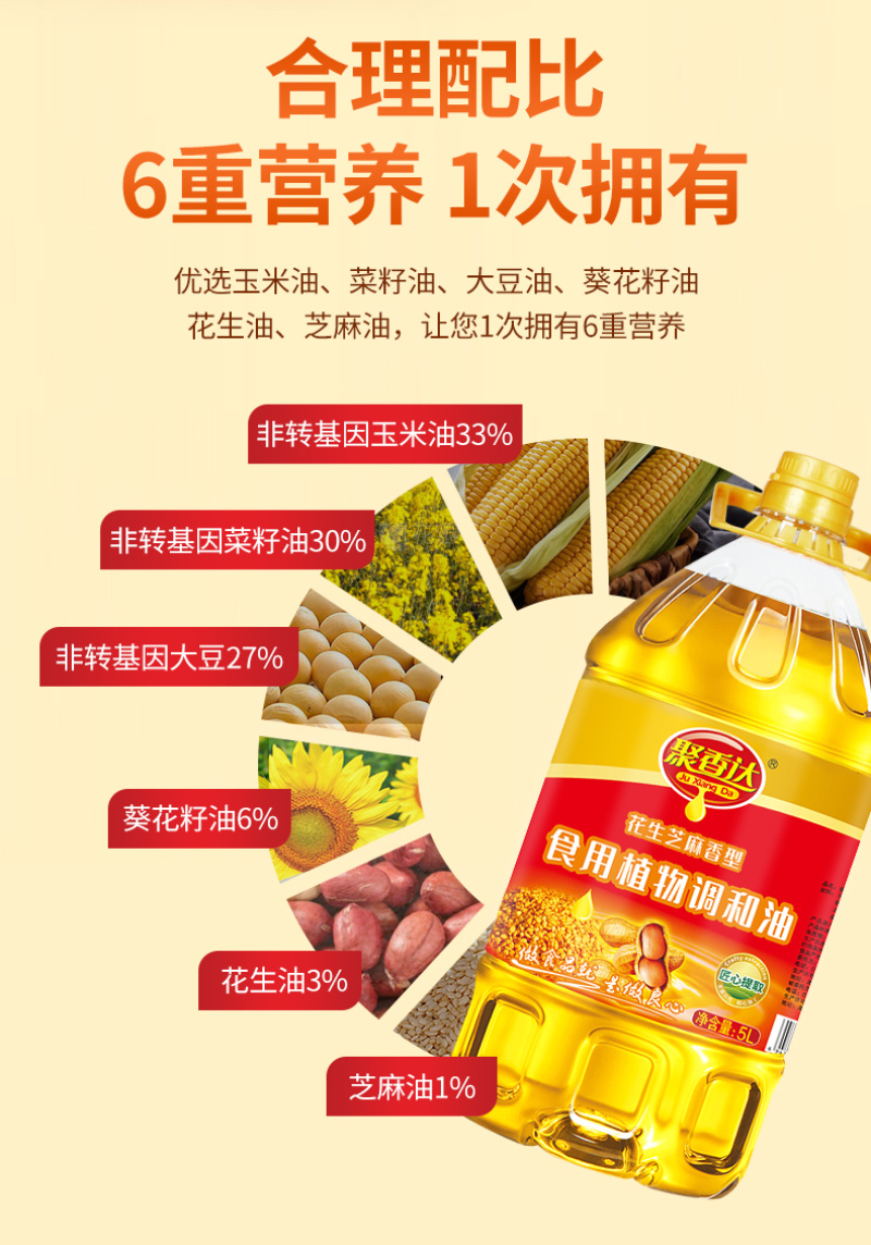 花生芝麻香型食用植物调和油