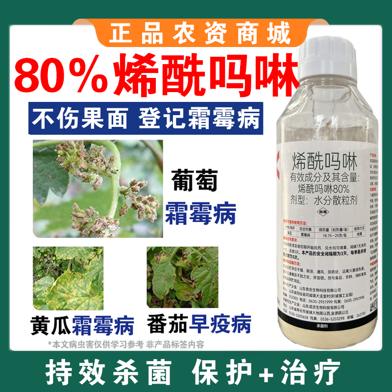 烯酰吗啉杀菌剂霜霉病早晚疫病黑胫病黄瓜葱大棚蔬菜果树