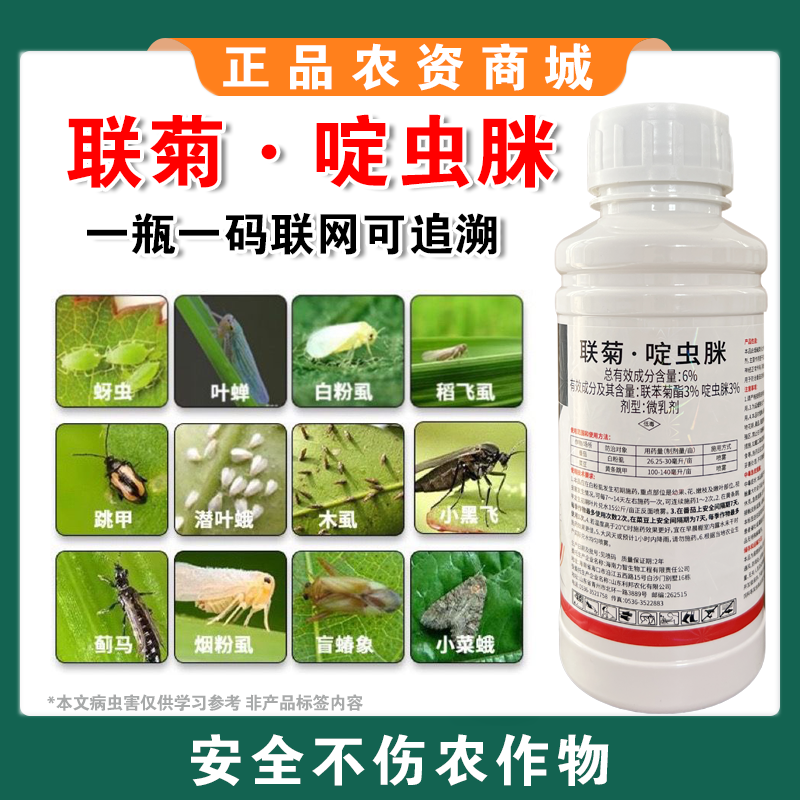6%联菊啶虫脒抗性白粉虱专用蚜虫蓟马小黑飞蔬菜果树花卉