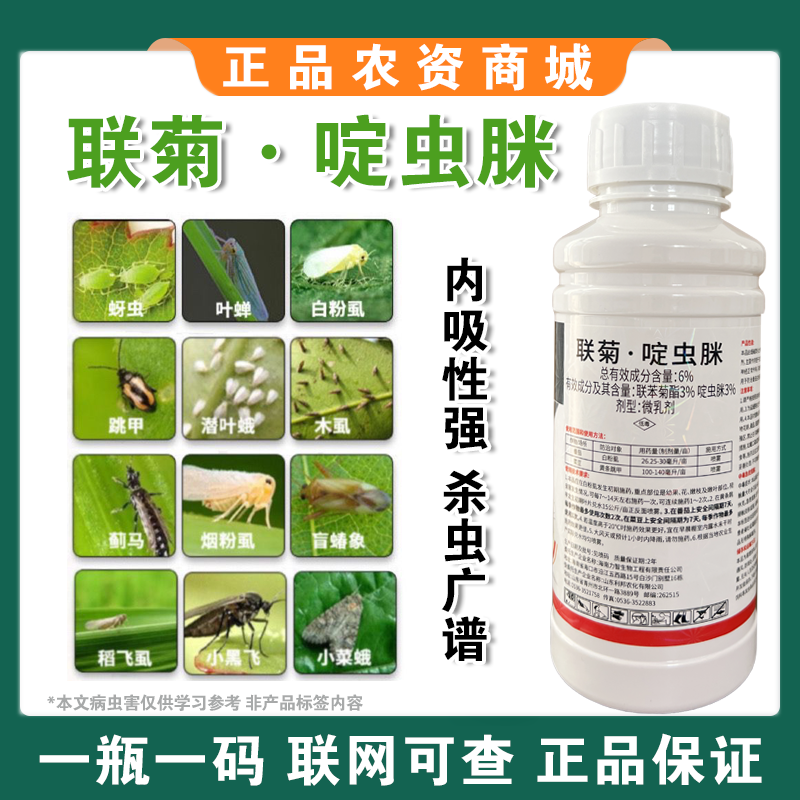 6%联菊啶虫脒抗性白粉虱专用蚜虫蓟马小黑飞蔬菜果树花卉