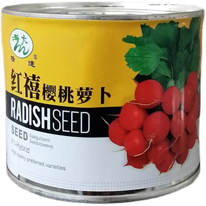 红禧樱桃萝卜种子，迷你圆萝卜种子，皮红肉白，不裂球，耐糠