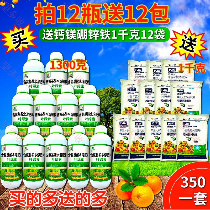 叶绿素十二元素一喷绿拍一送一保花果增产防裂果1300克