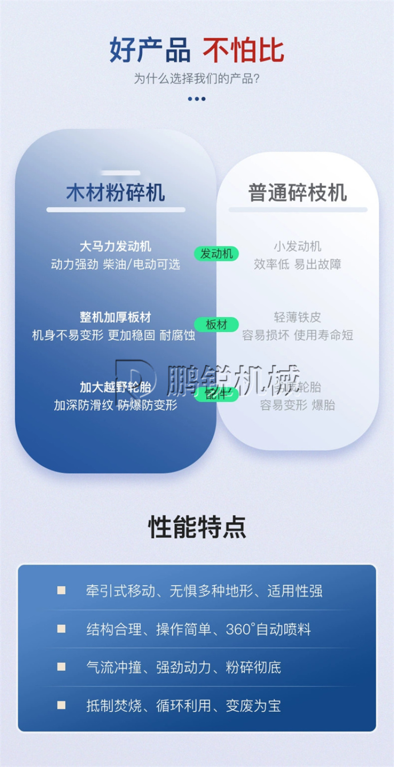 大型移动式木材粉碎机园林绿化碎枝机圆木树杈破碎机