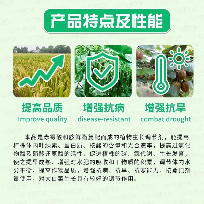10%赤霉酸胺鲜酯白菜增产抗旱抗病调节生长剂