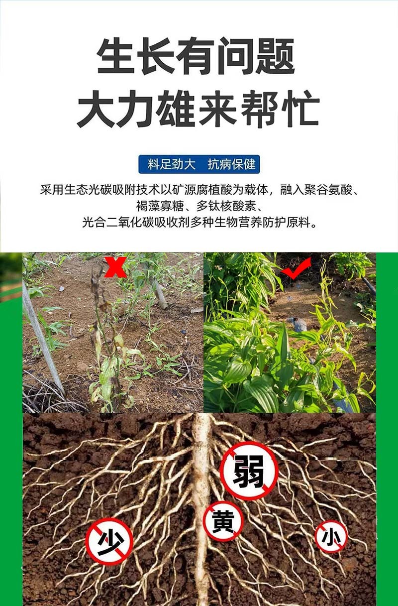 大力雄追肥精山药材党参半夏百部天冬白芨柴胡壮根增产叶面肥
