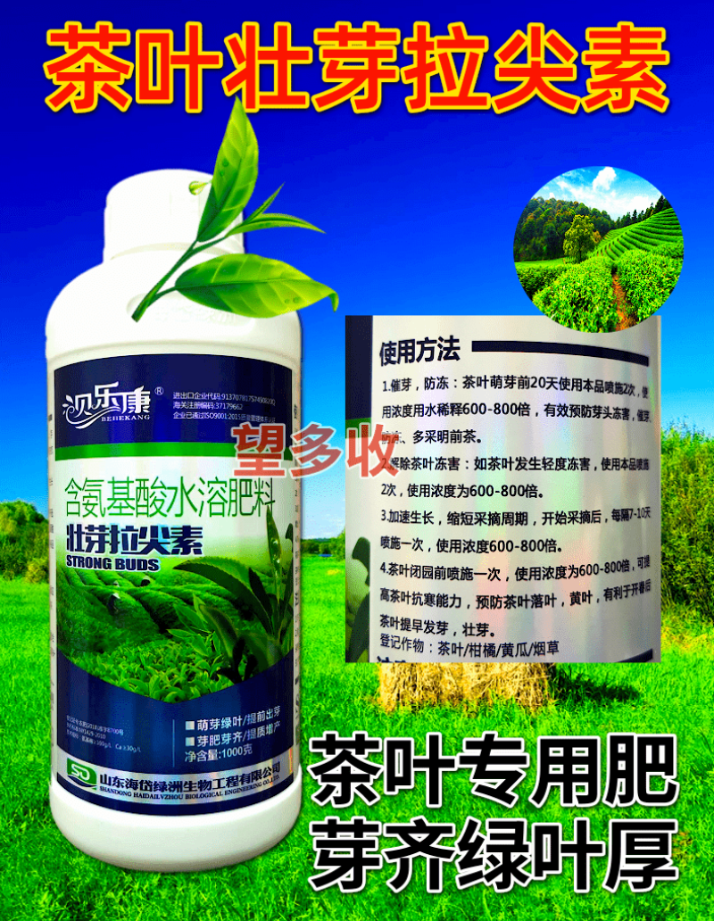 茶叶专用叶面肥茶叶壮芽拉尖素茶叶催芽增厚素1000克