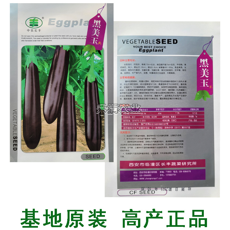 黑美玉茄子种子紫黑茄子种籽亩产万斤茄子四季蔬菜大田种孑