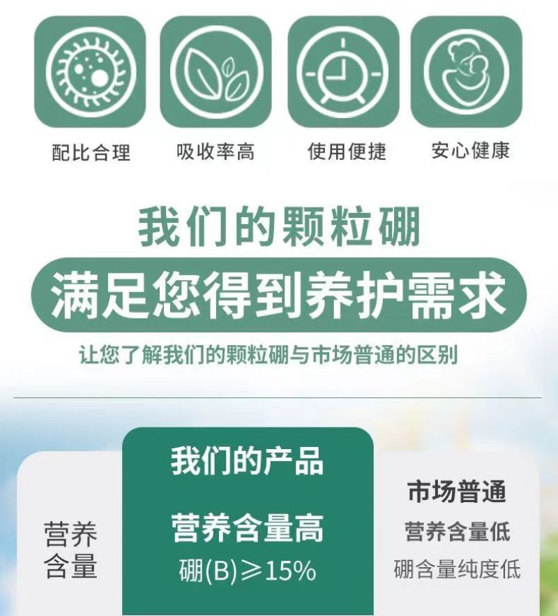 颗粒硼水溶硼小麦玉米果树保花保果底施通用硼肥微量元素