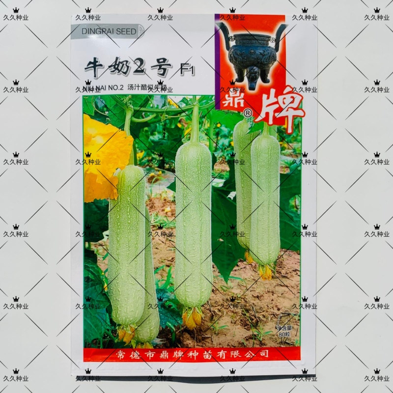 鼎牌牛奶2号白皮丝瓜种子早熟优质耐老化短棒口感香嫩滑高产