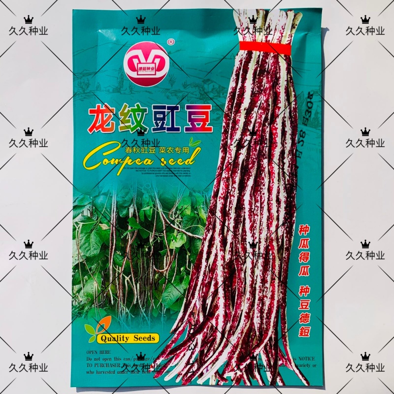 龙纹豇豆种子花皮豇豆长豆角种籽架豆春秋季播农家田园蔬菜种
