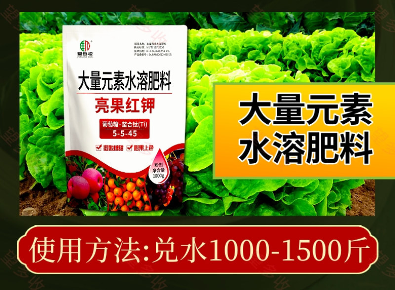 亮果红钾增红上色退酸增甜膨果上色转色1000克肥料