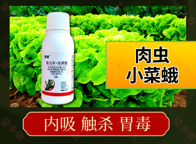 10%氯虫苯虱螨脲小菜蛾菜青虫钻心虫抗性肉虫虫卵双打