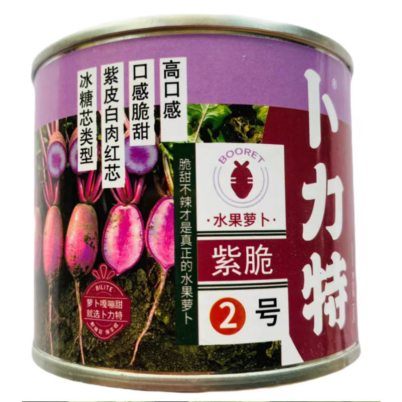 卜力特紫脆2号萝卜种子口感脆甜紫皮白肉红心水果萝卜种籽春